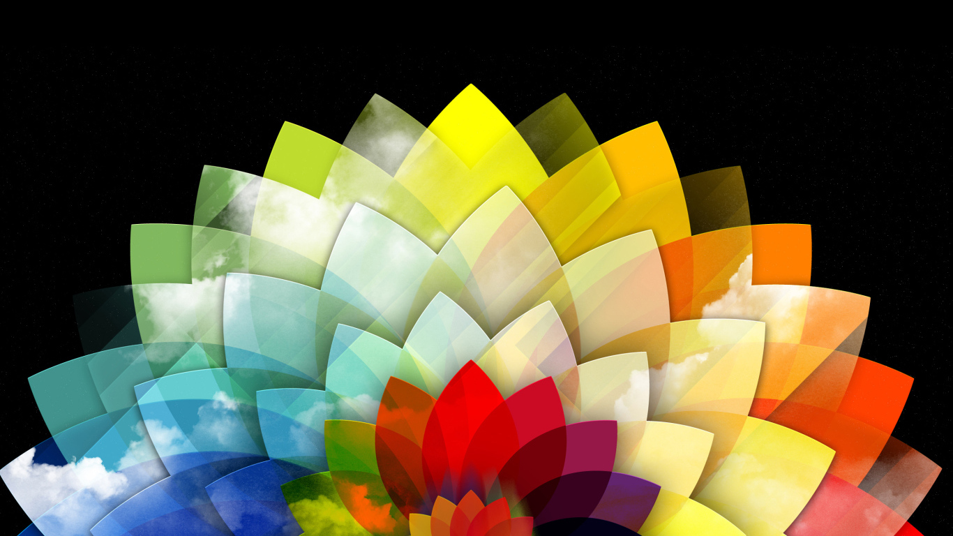 Абстракция из разноцветных лепестков