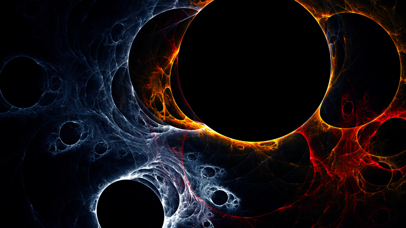 Черные круги с огнем