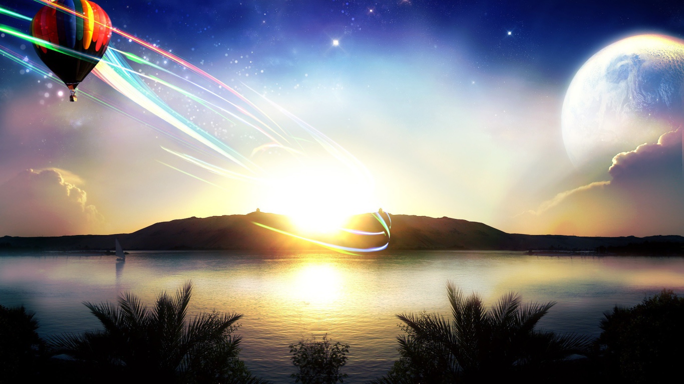 Цифровая графика воздушным шаром