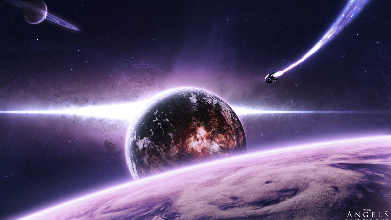 Космический корабль в полете