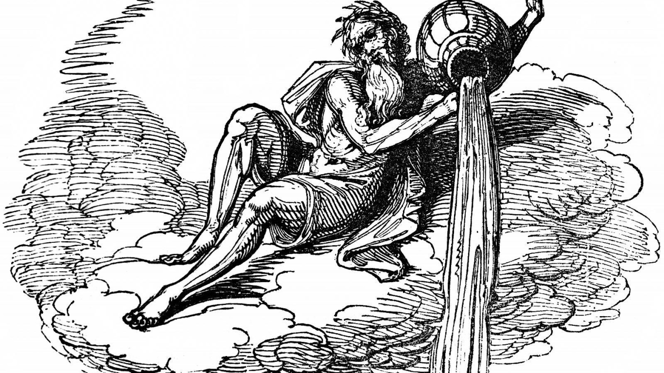 Водолей на белом фоне