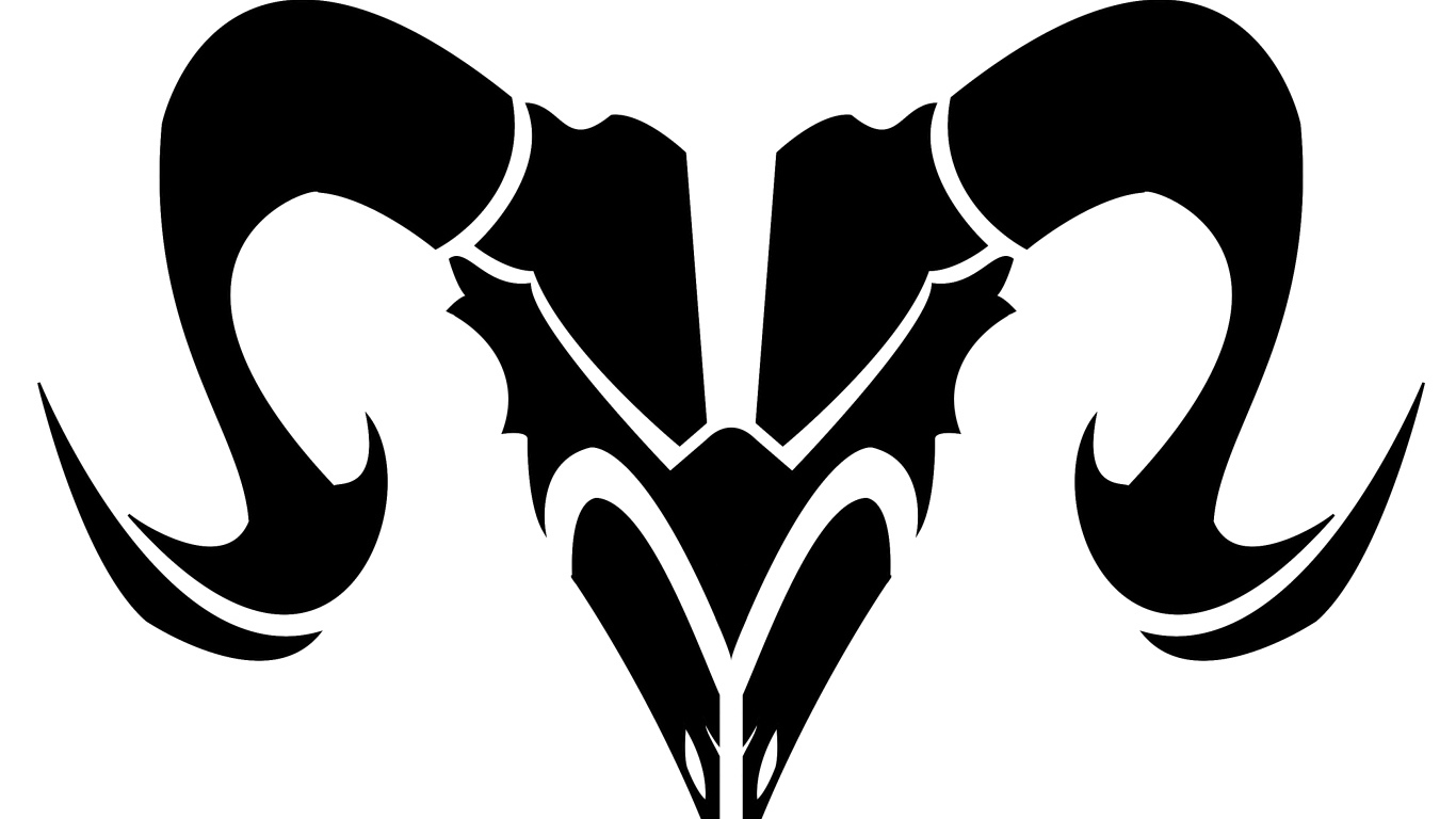 Овен, чёрно-белая картинка