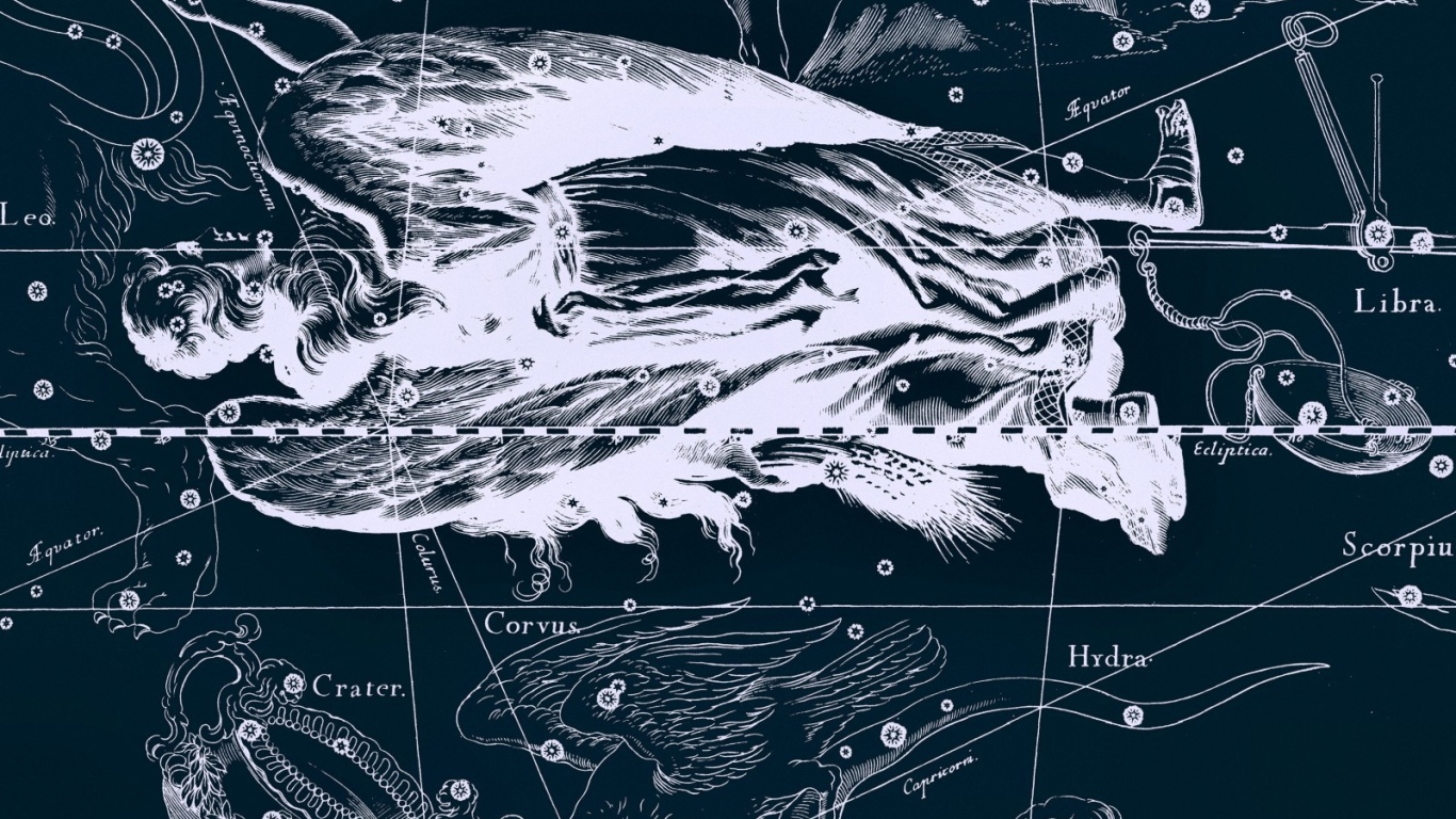 Карта звездного неба, дева