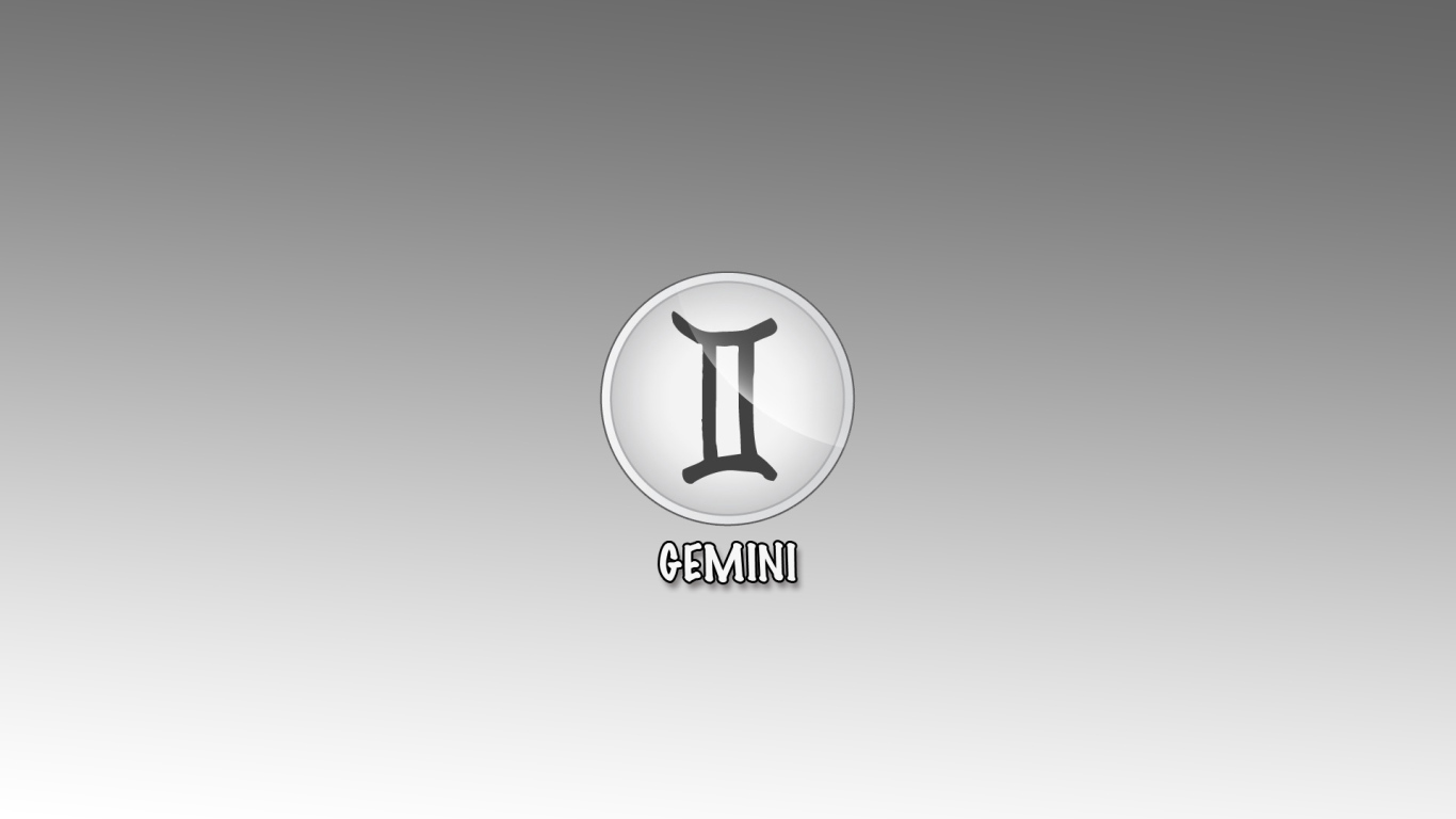 Gemini sign on a gray background Desktop wallpapers 1366x768