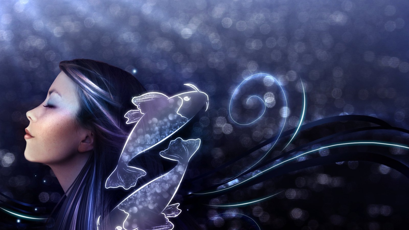 Девушка и знак зодиака рыбы