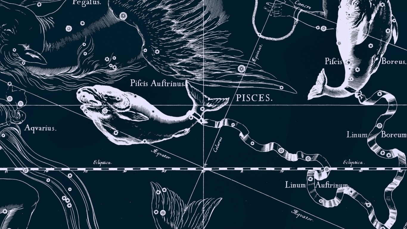 Карта звездного неба, рыбы