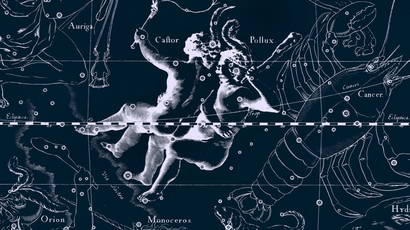 Карта звездного неба, близнецы