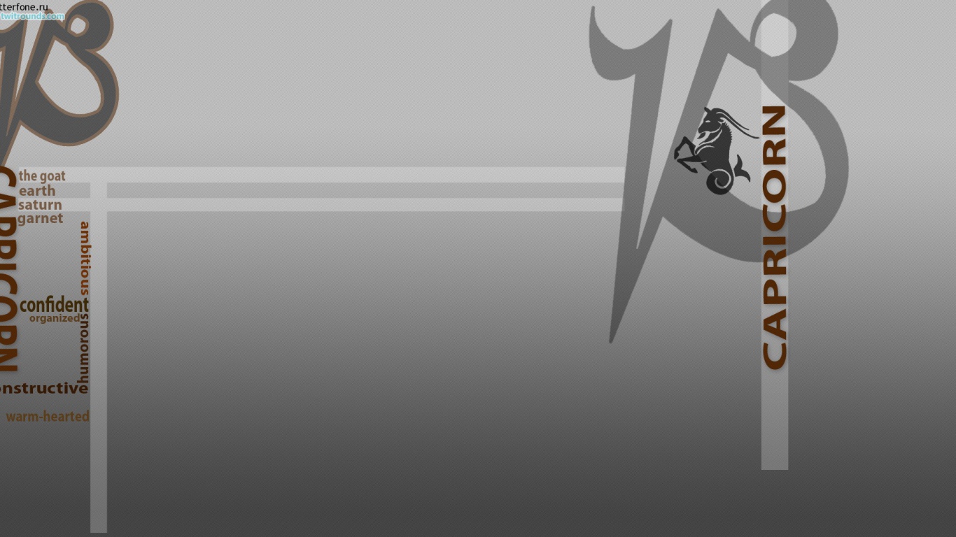 Знак зодиака козерог, серый фон 