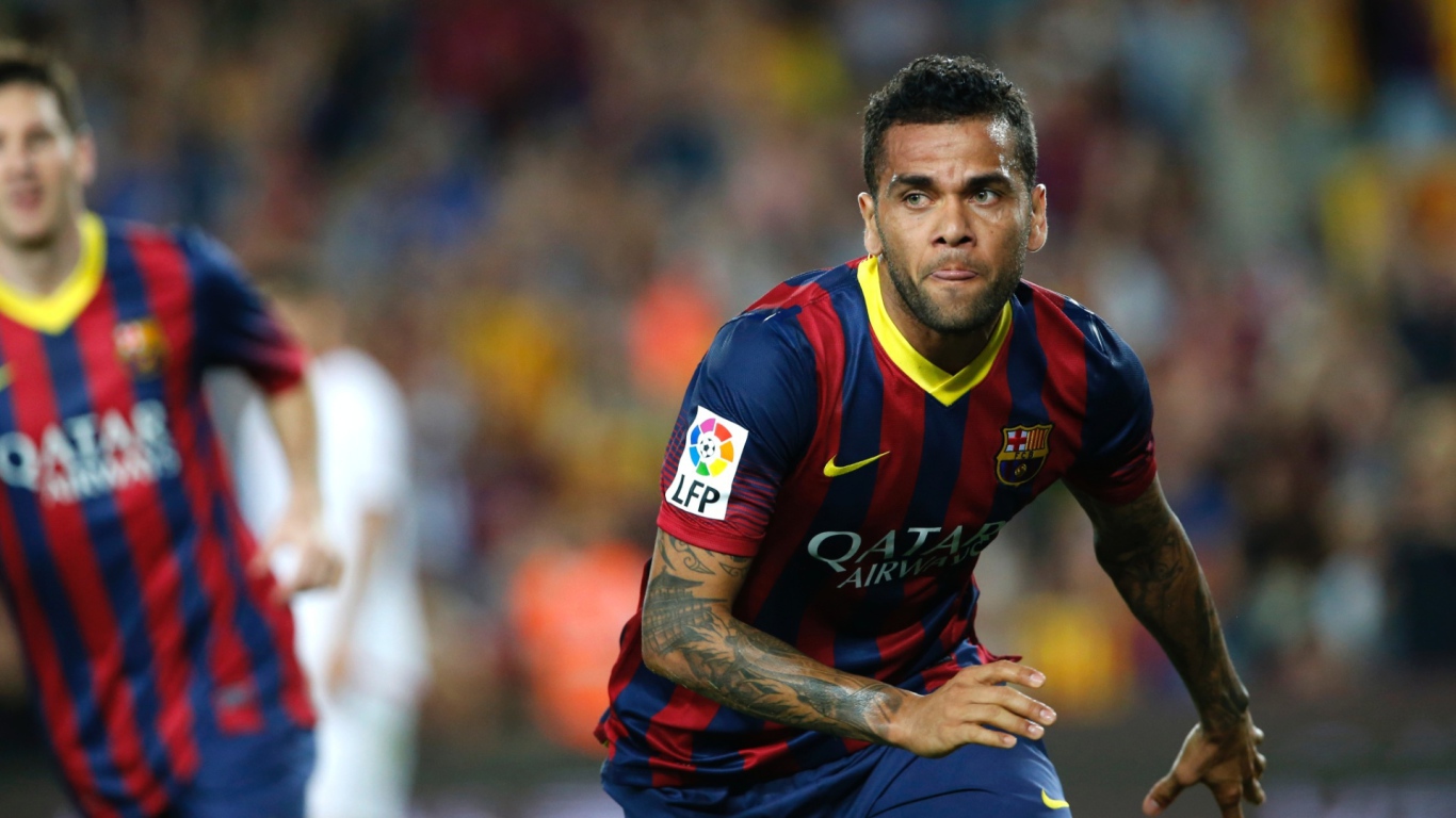 Барселона Даниэл Алвес во время игры