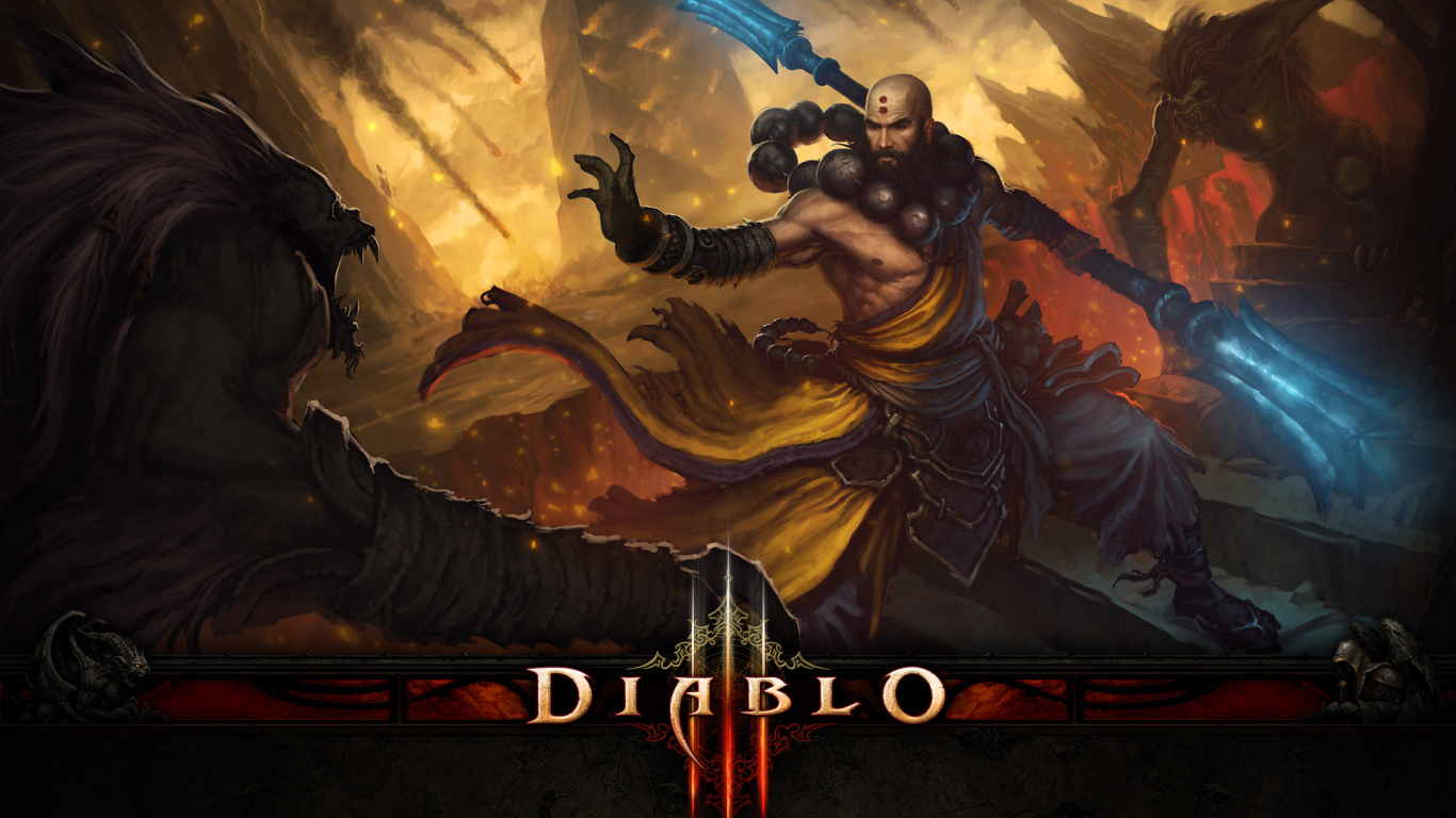 Diablo III: the monk is using a spell