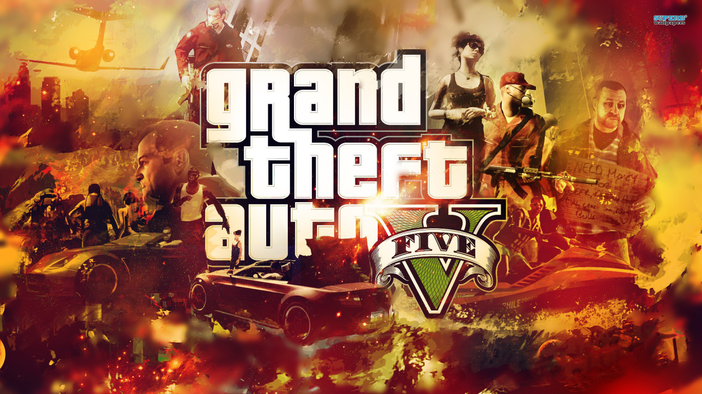 Picture GTA GTA 5 vdeo game Vector Graphics 1366x768