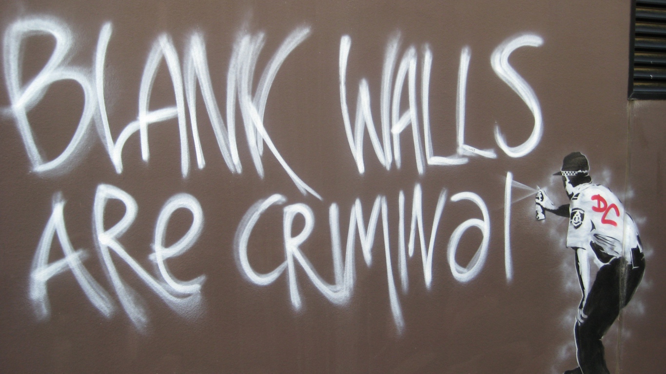 Граффити, полицейский нарушитель закона, художник Бэнкси