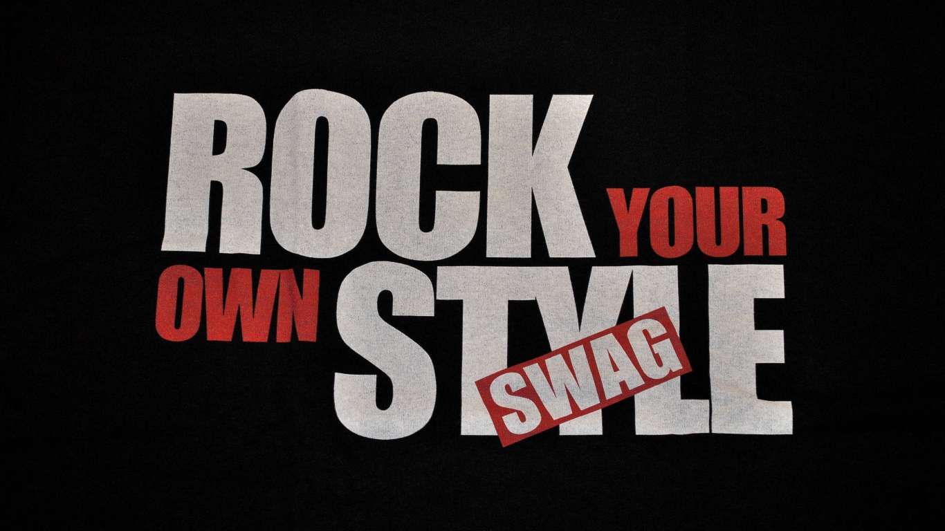 Надпись Rock your own style swag