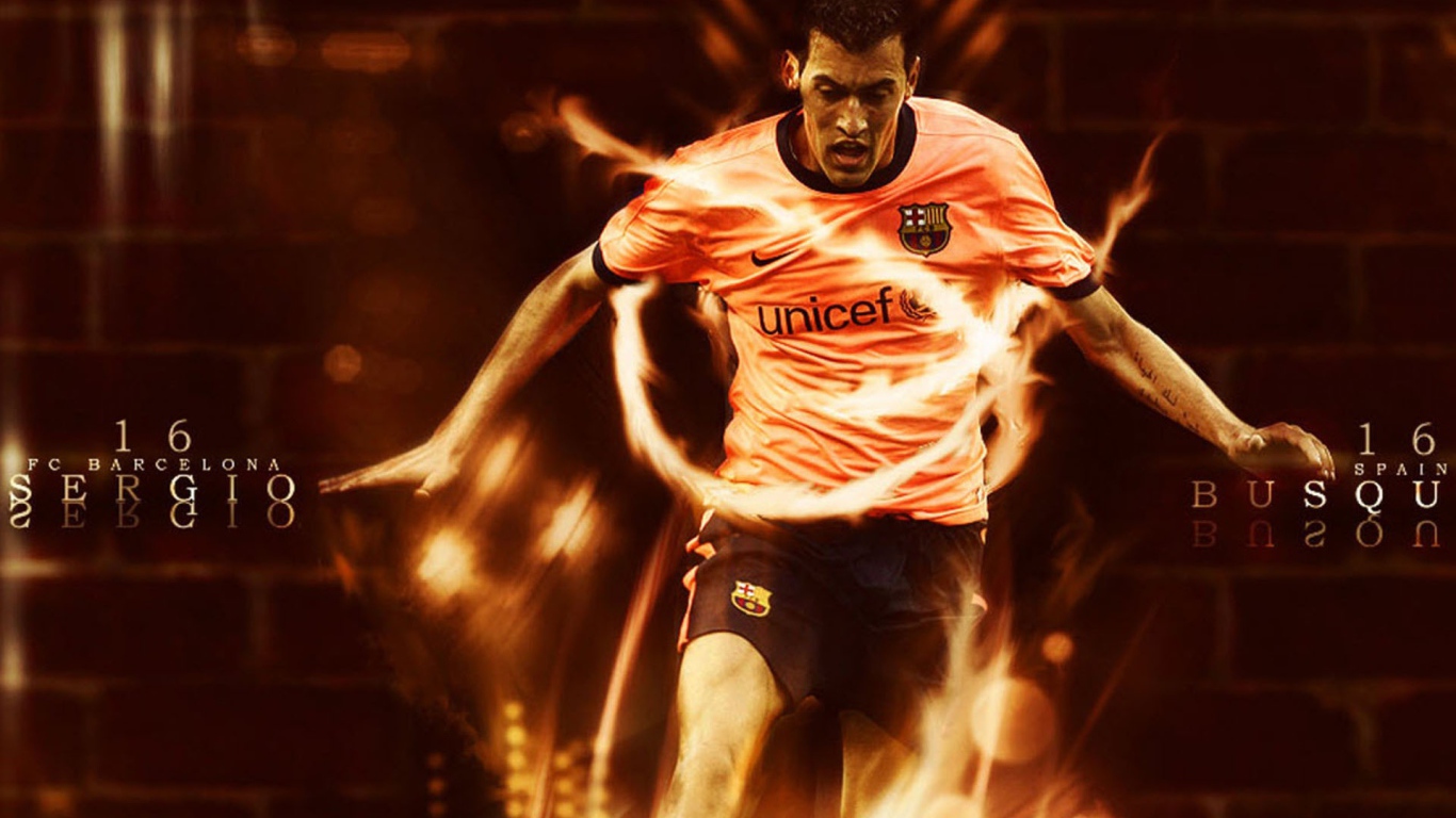 Футболист Барселоны Серхио Бускетс в огне