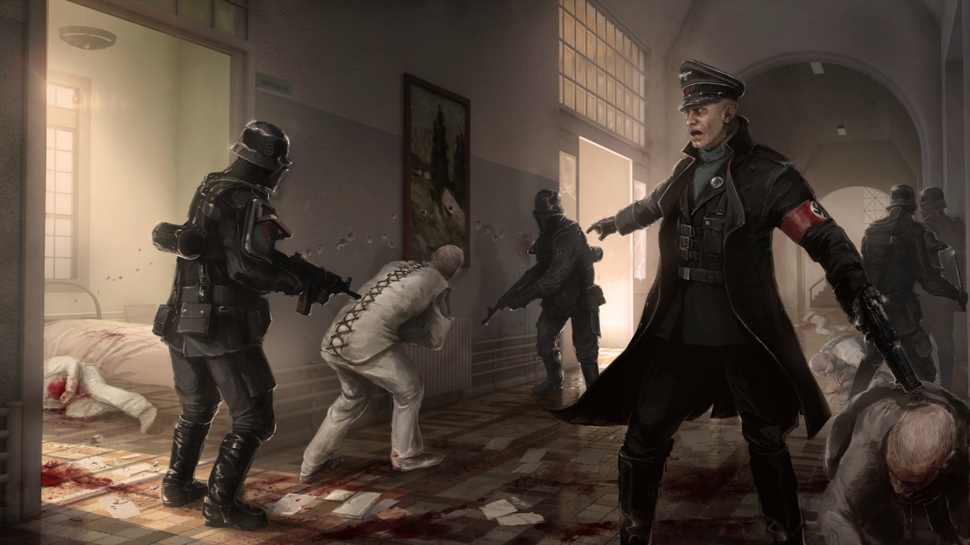 Wolfenstein New Order немцы в больнице