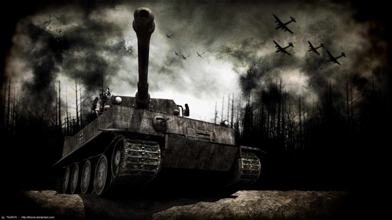 World of Tanks: танк в темном лесу