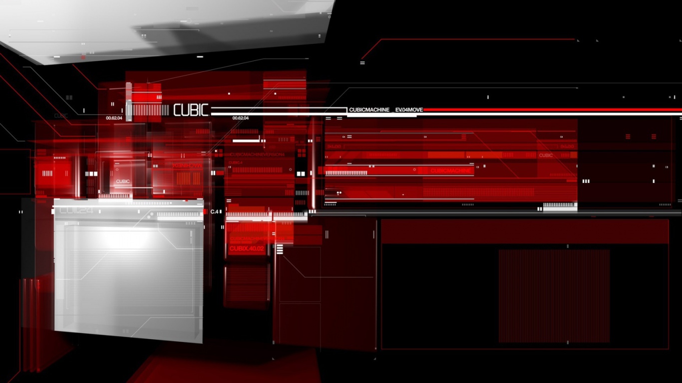 Красное кубическое техно 