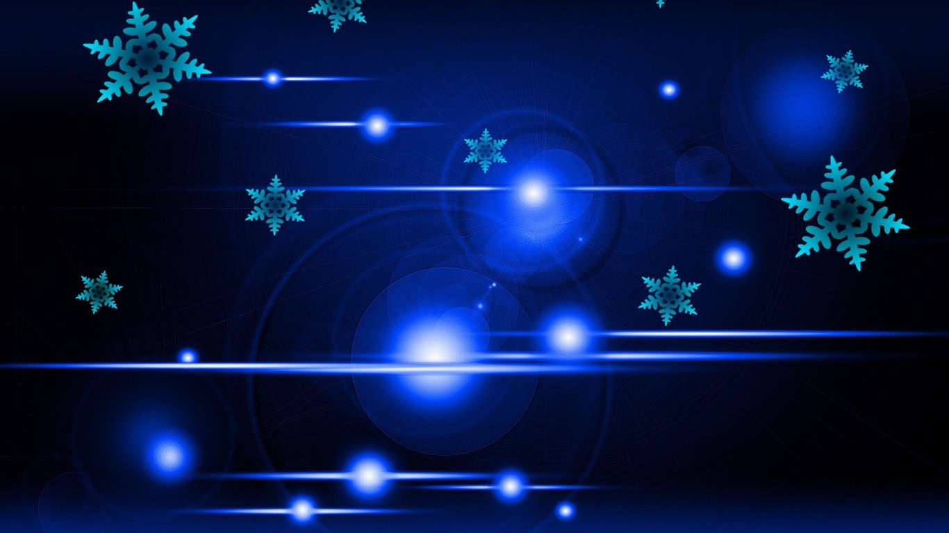 Снежинки в голубом сиянии