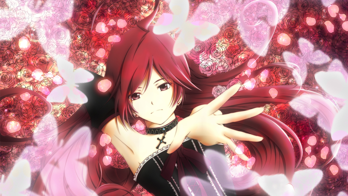 Девушка на фоне роз