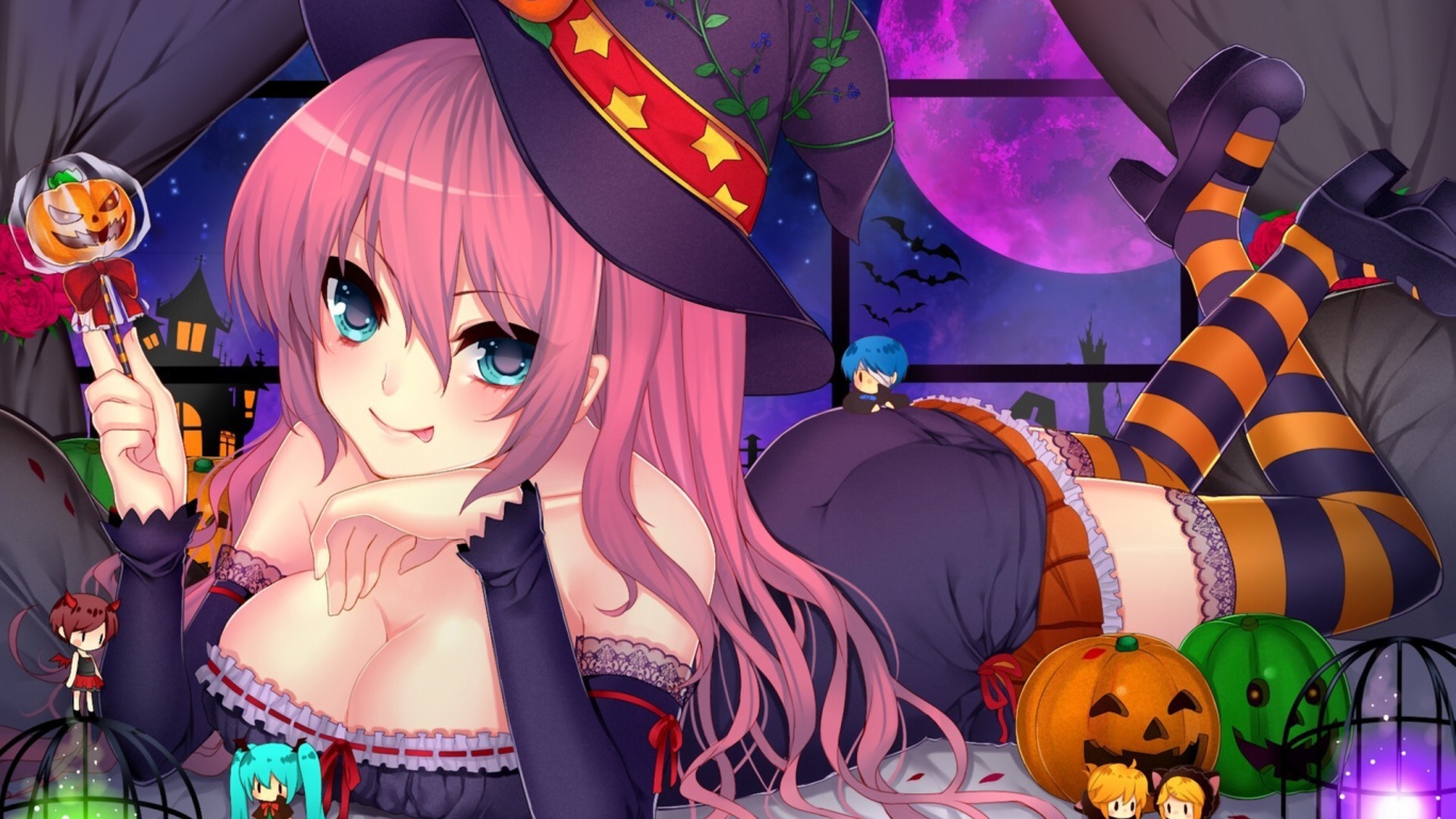 Девушка на празднике хеллоуин