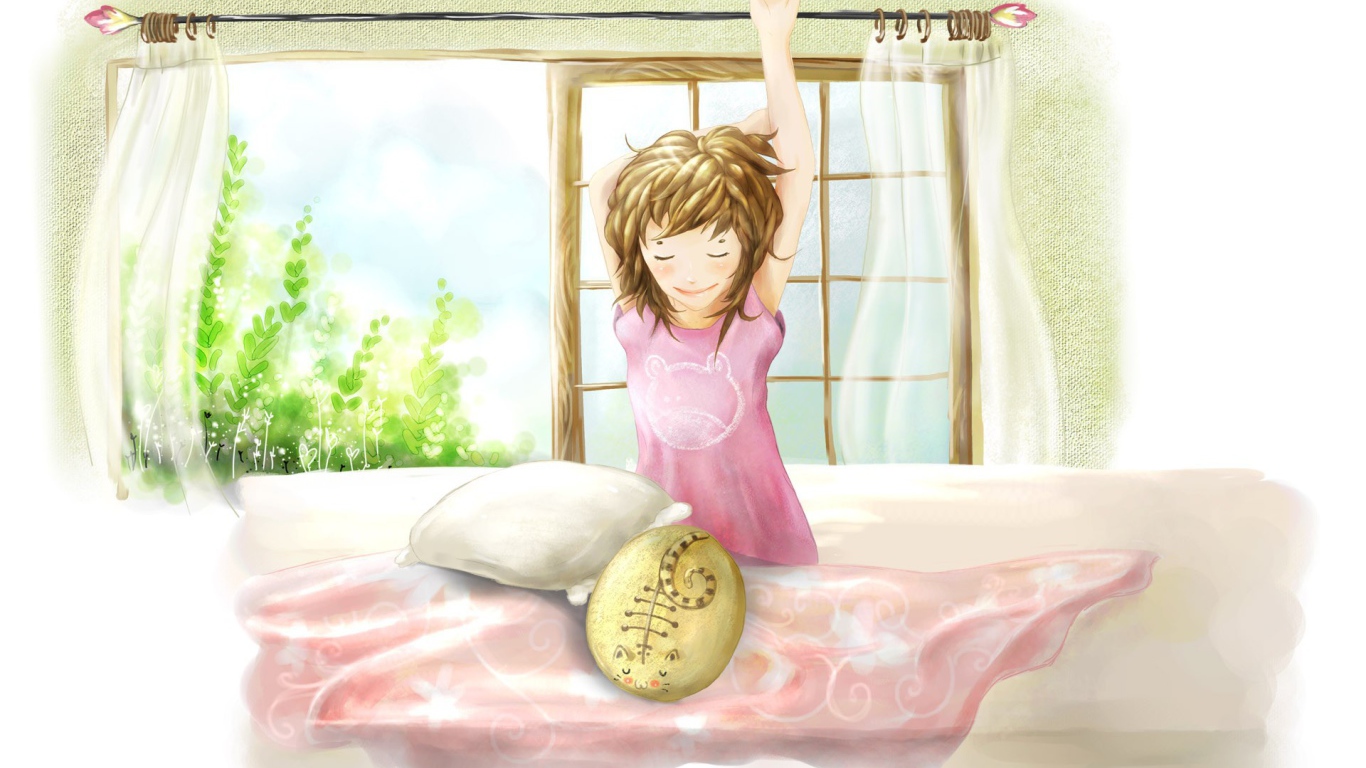 Девочка проснулась