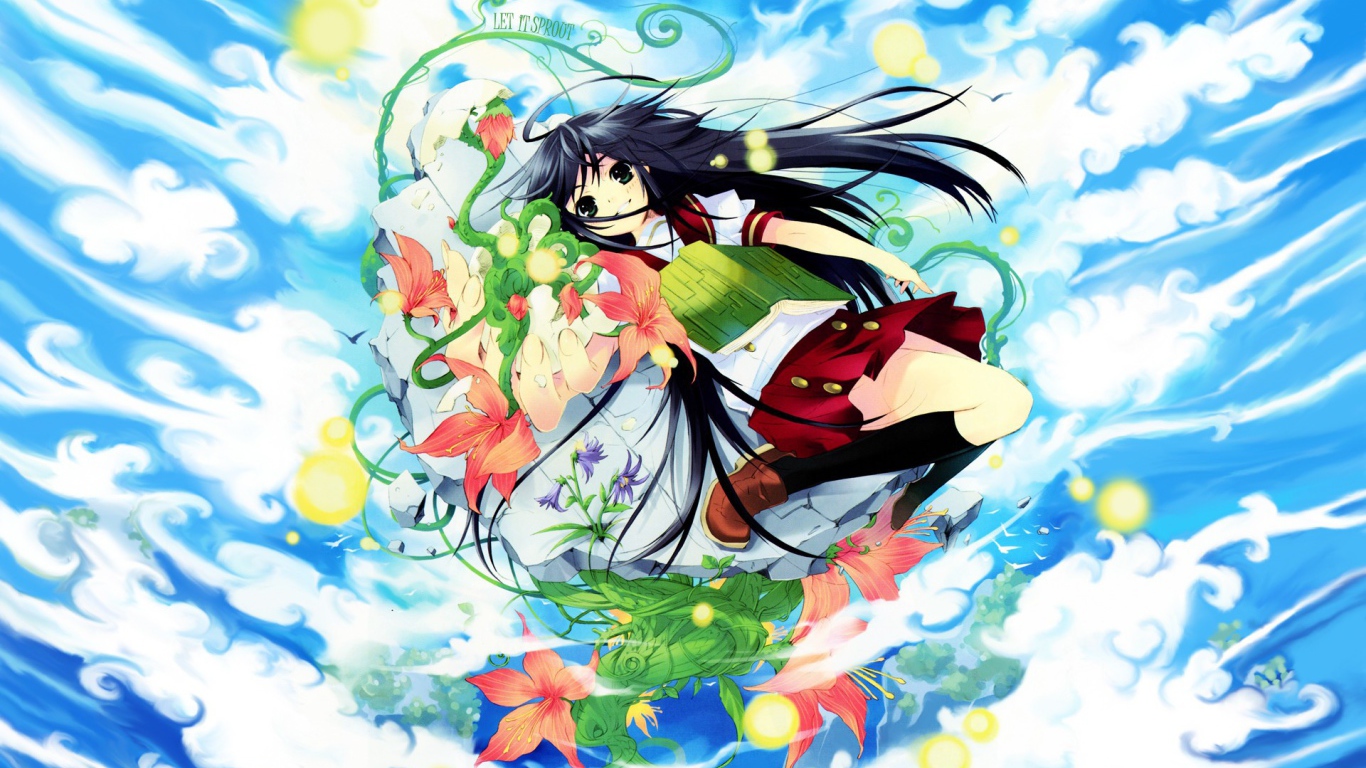 Девочка с книгой в облаках