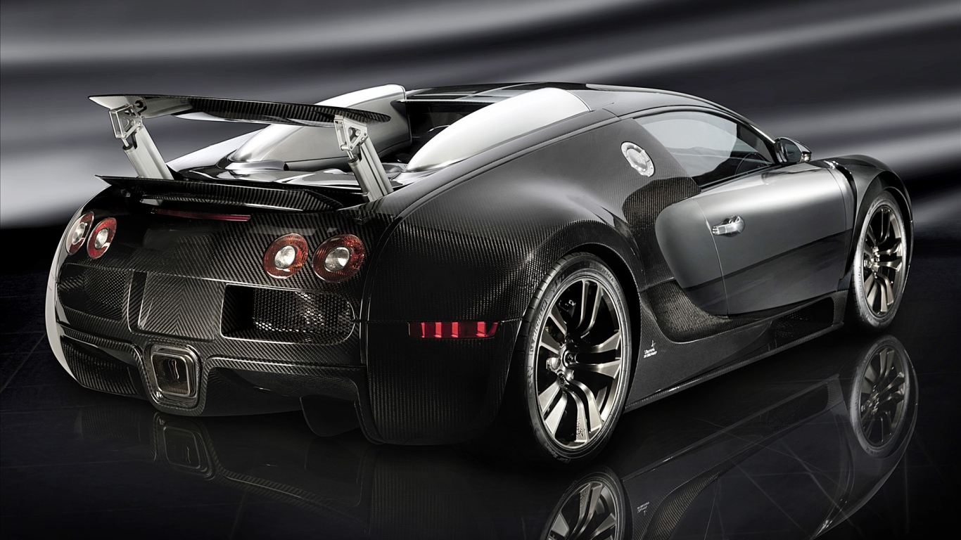 Черный Bugatti Veyron supersport 16.4