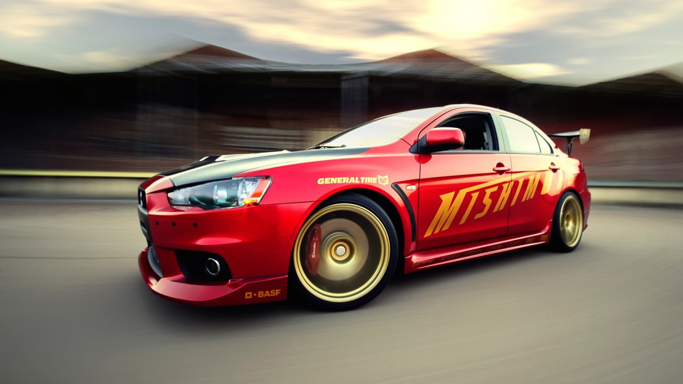 Красивый автомобиль Mitsubishi Lancer Evolution