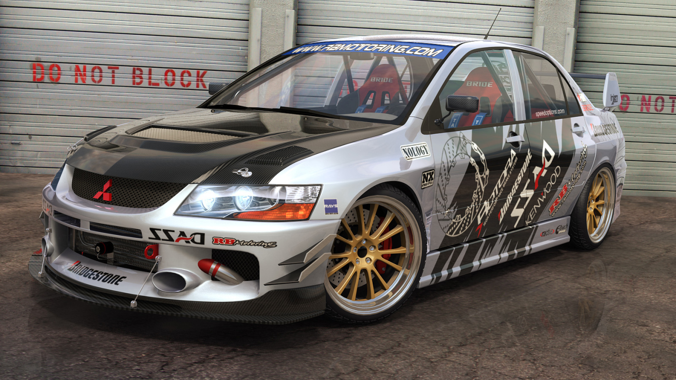 Красивый автомобиль Mitsubishi Lancer Evolution в Москве