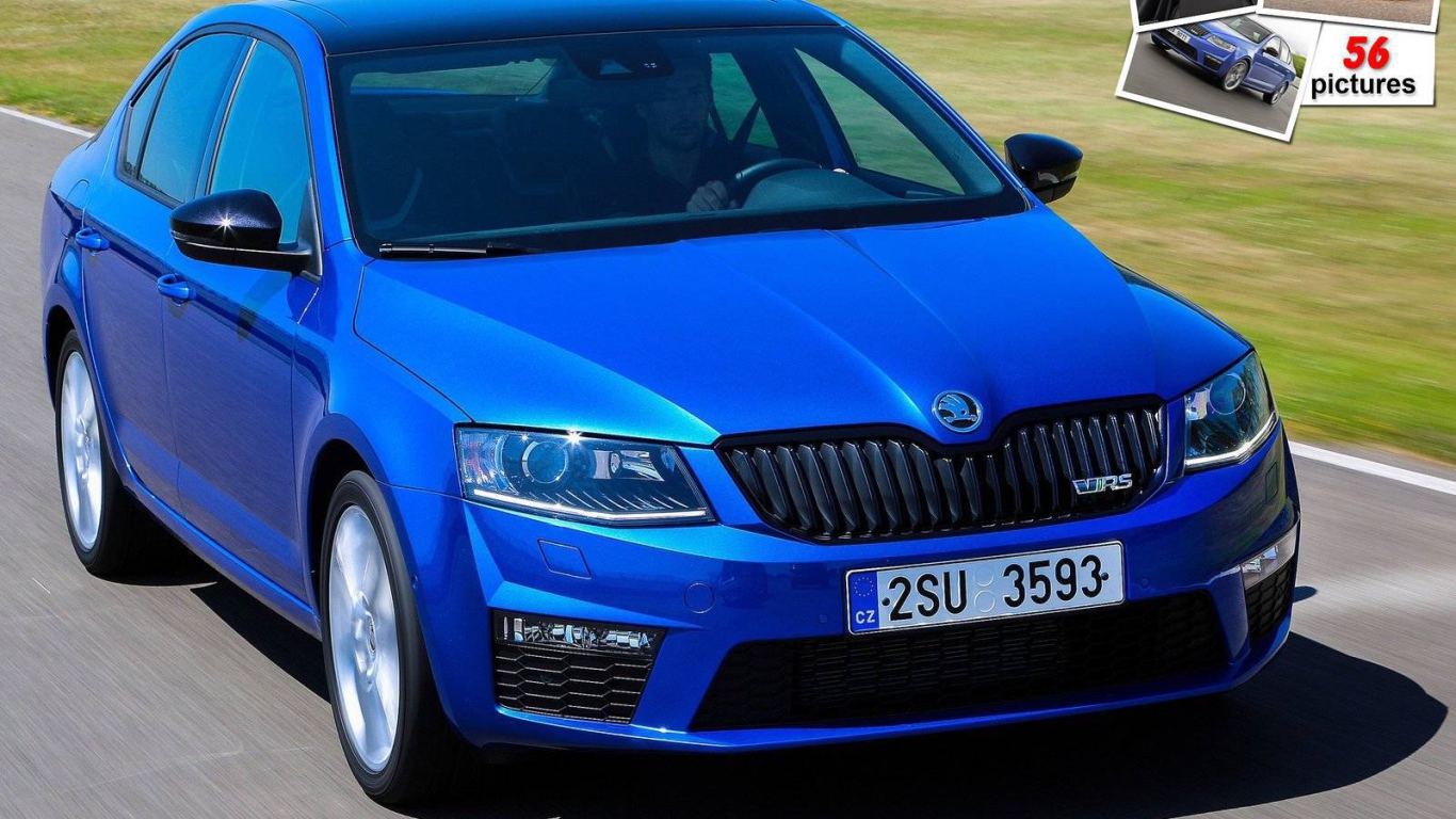 Автомобиль Skoda Octavia 2014 на дороге 