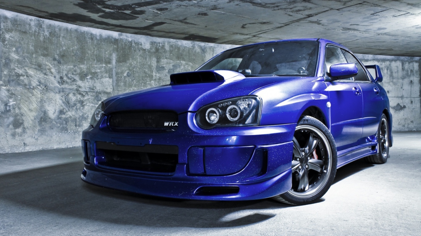 Субару импреза синяя
