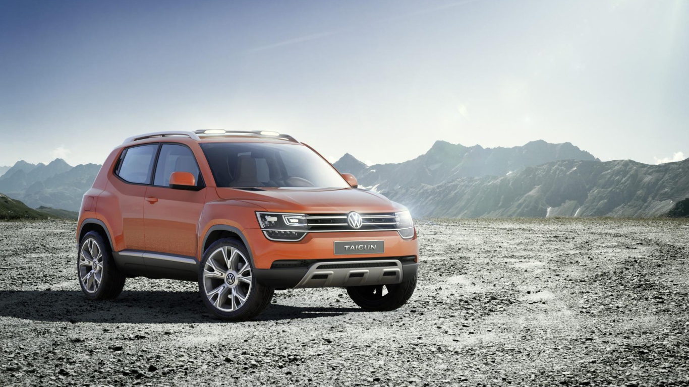 Автомобиль Volkswagen  Taigun 2014 на дороге 