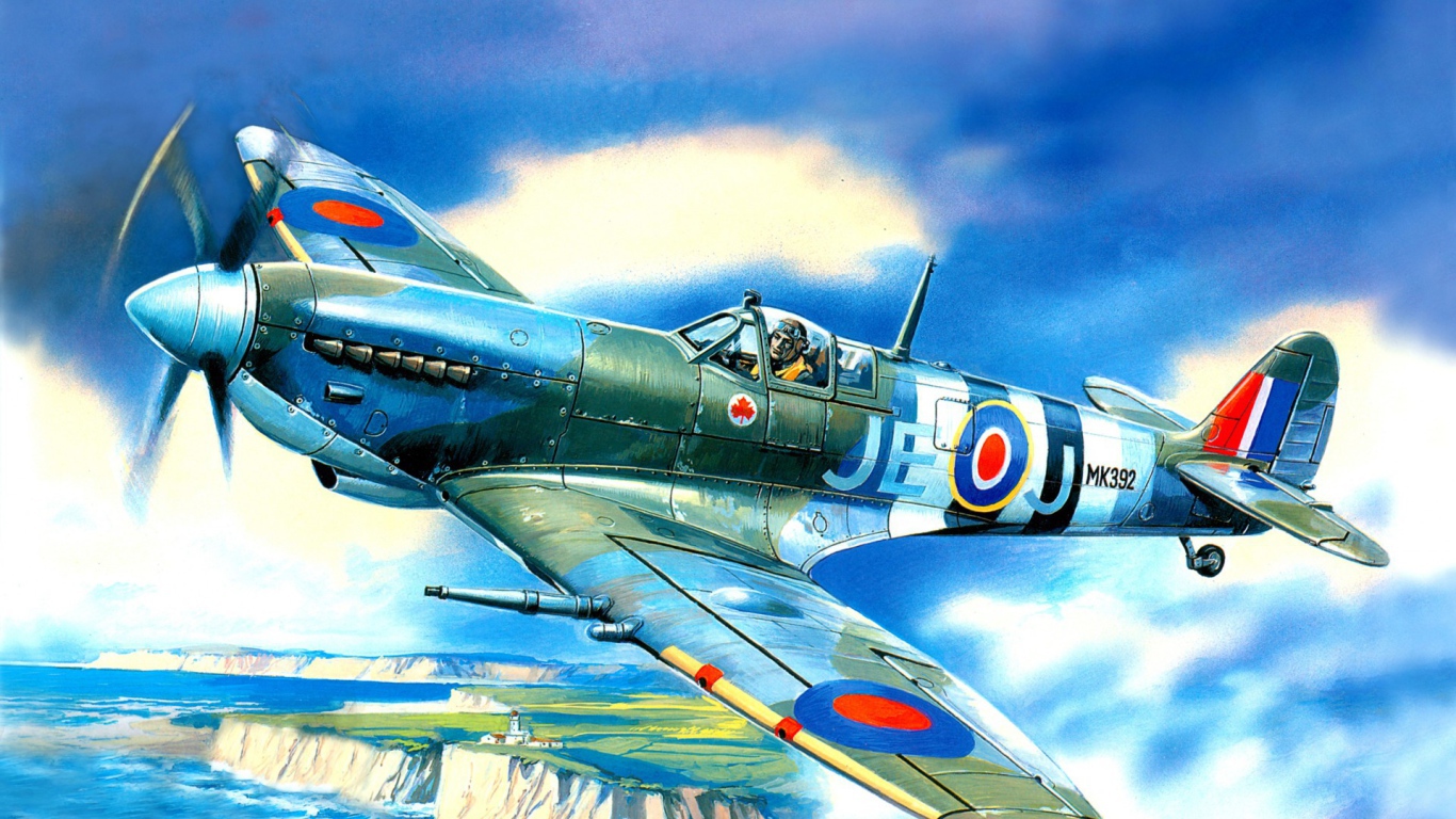 Самолет над заливом