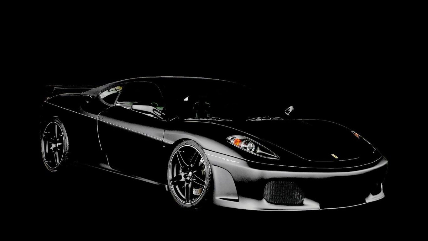 Черные обои с Феррари