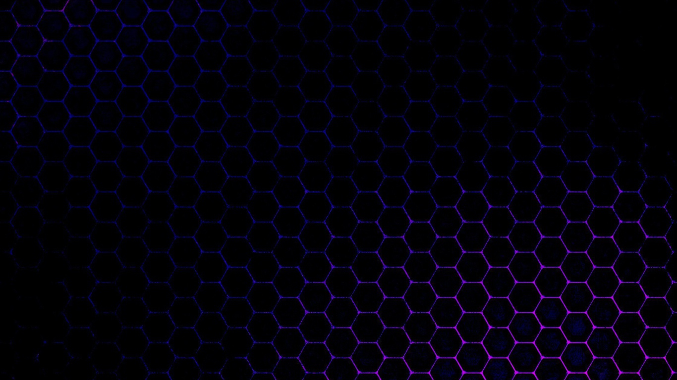 Черные обои с голубыми шестиугольниками