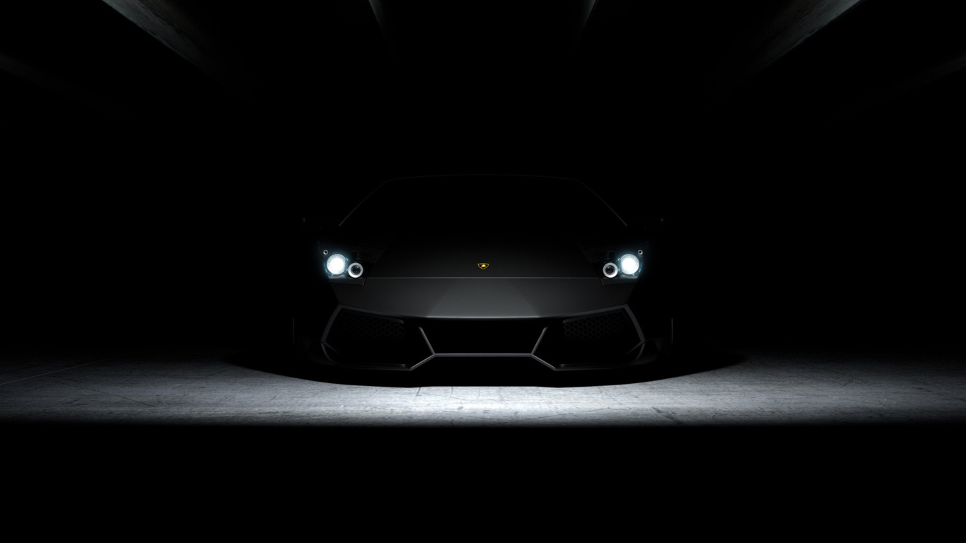 Car on black wallpaper