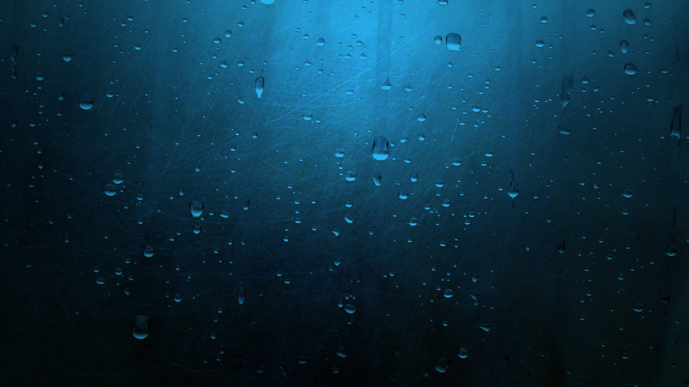 Капли на синем стекле
