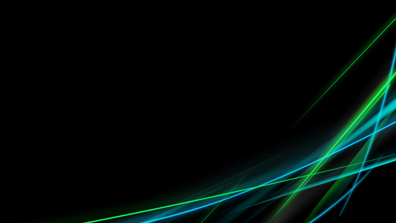 Зеленые волны на черных обоях