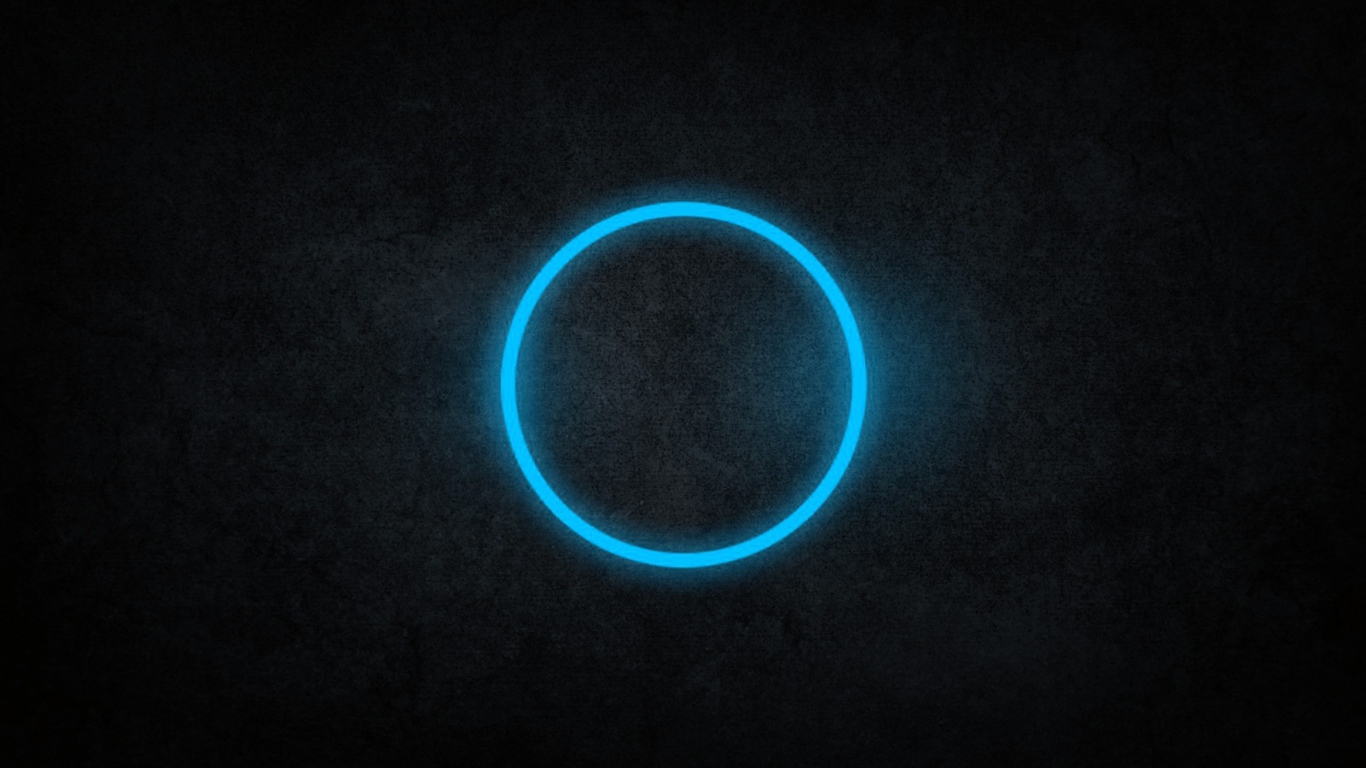 Черные обои и голубой круг