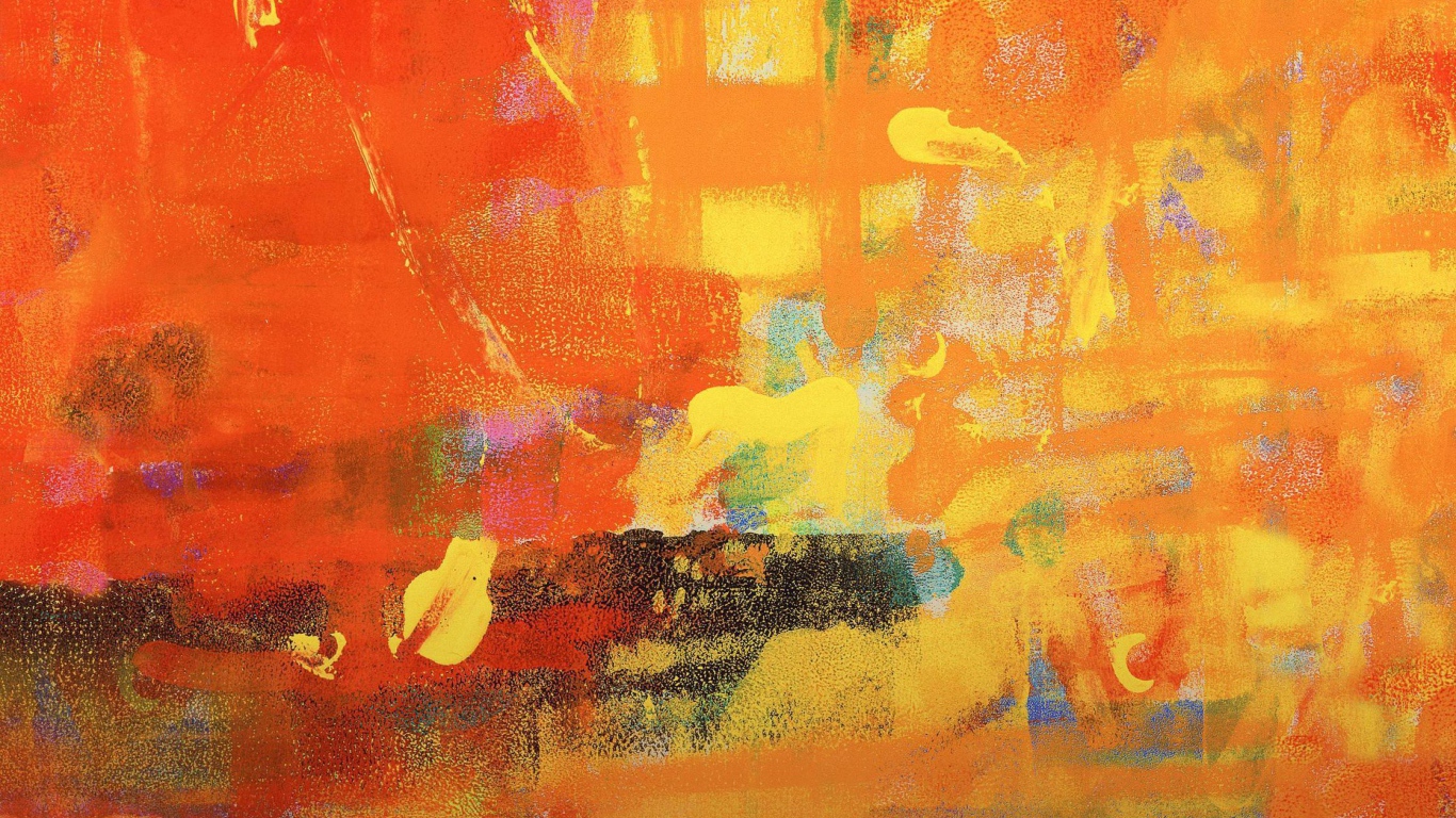 Желтые и оранжевые мазки краской