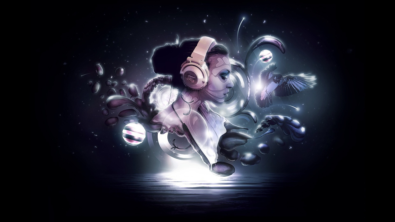 Наушники и птица