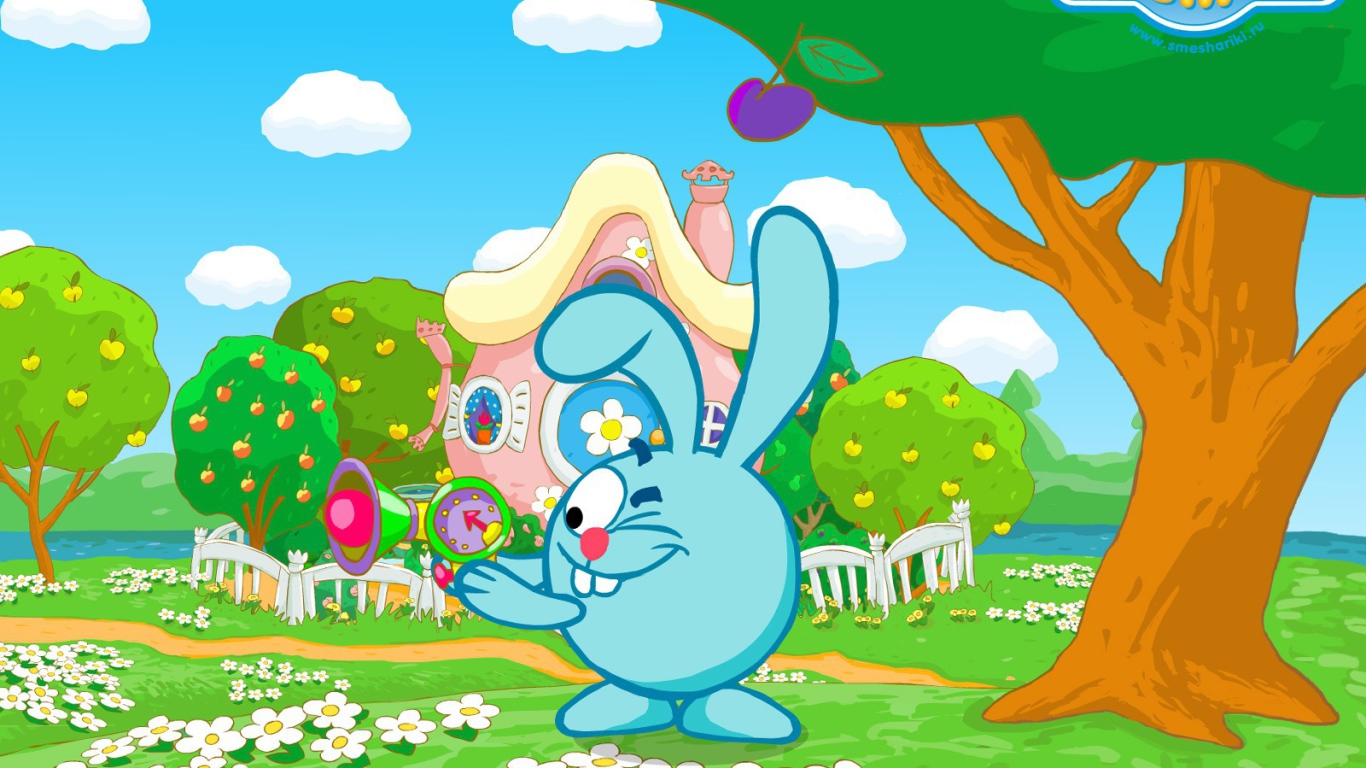 Крош у своего дома в мультфильме Смешарики