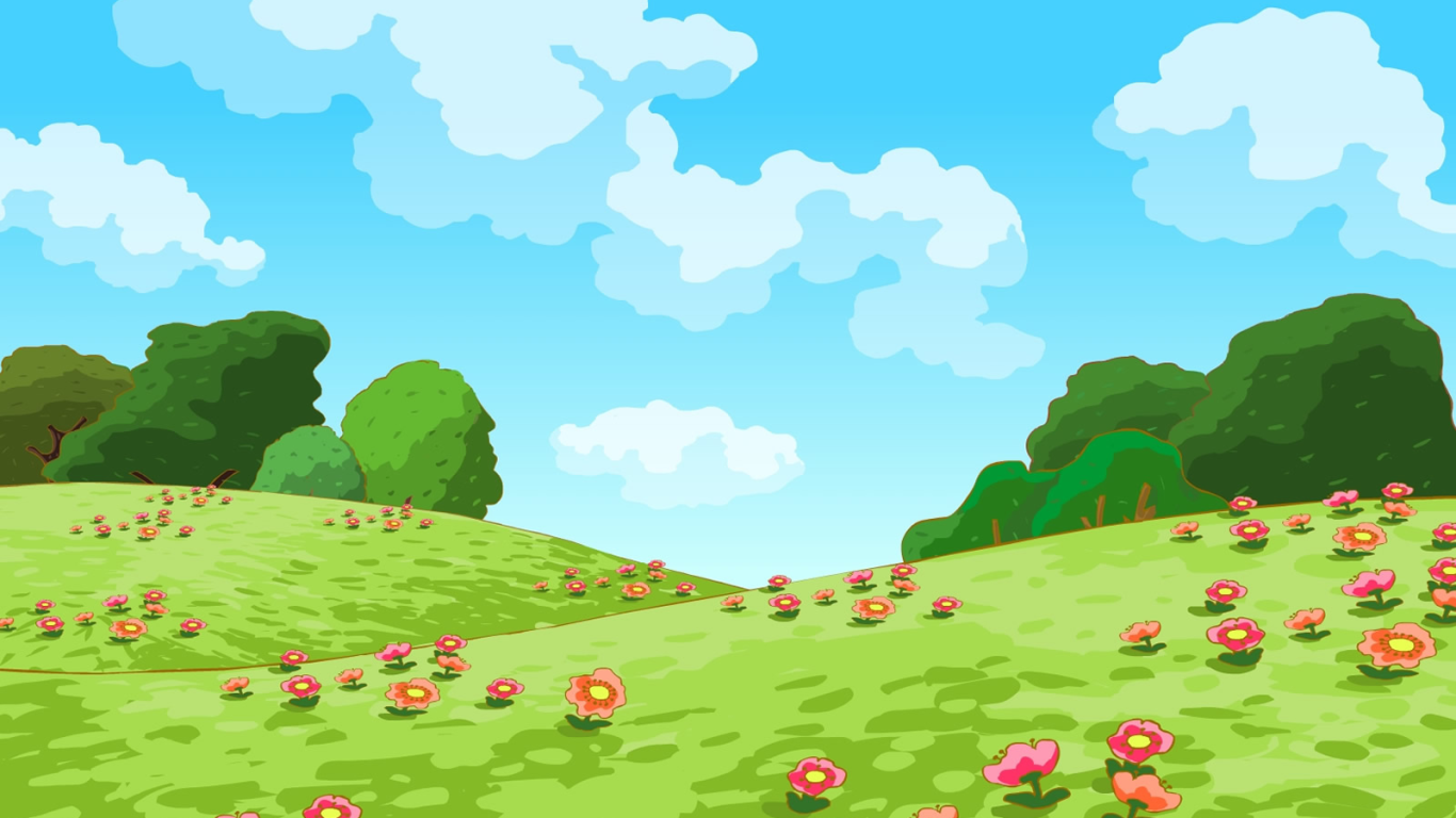 Цветочная поляна в мультфильме Смешарики