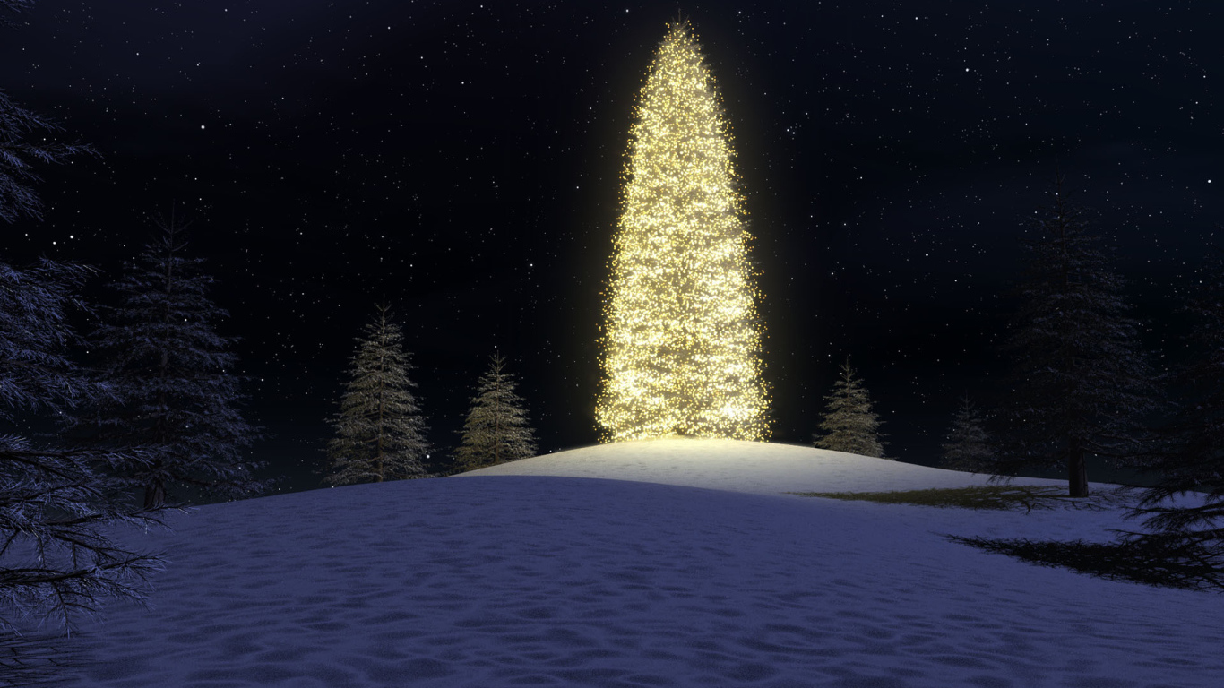 Новогодняя елка в лесу