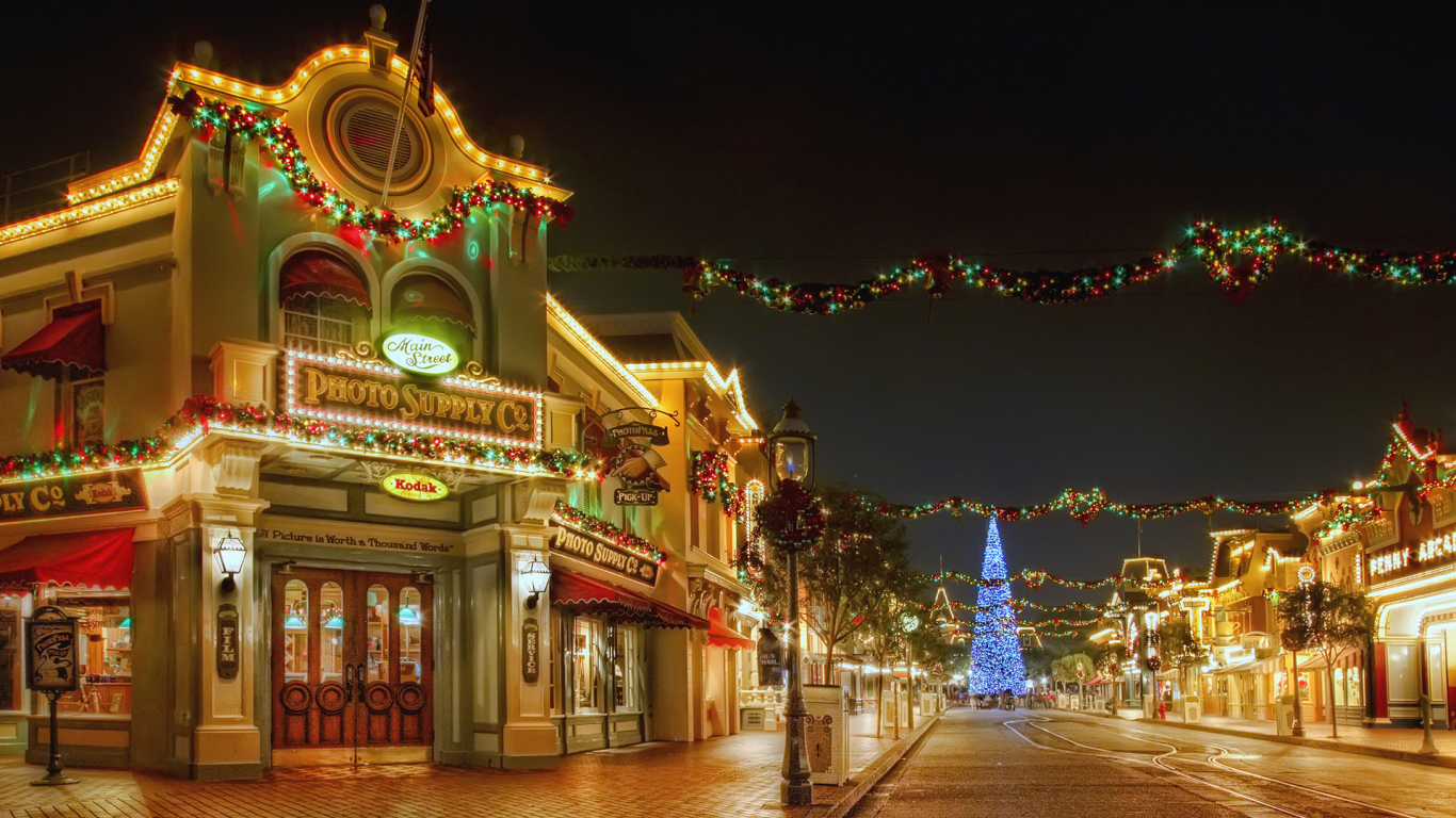 Украшенный город на Рождество