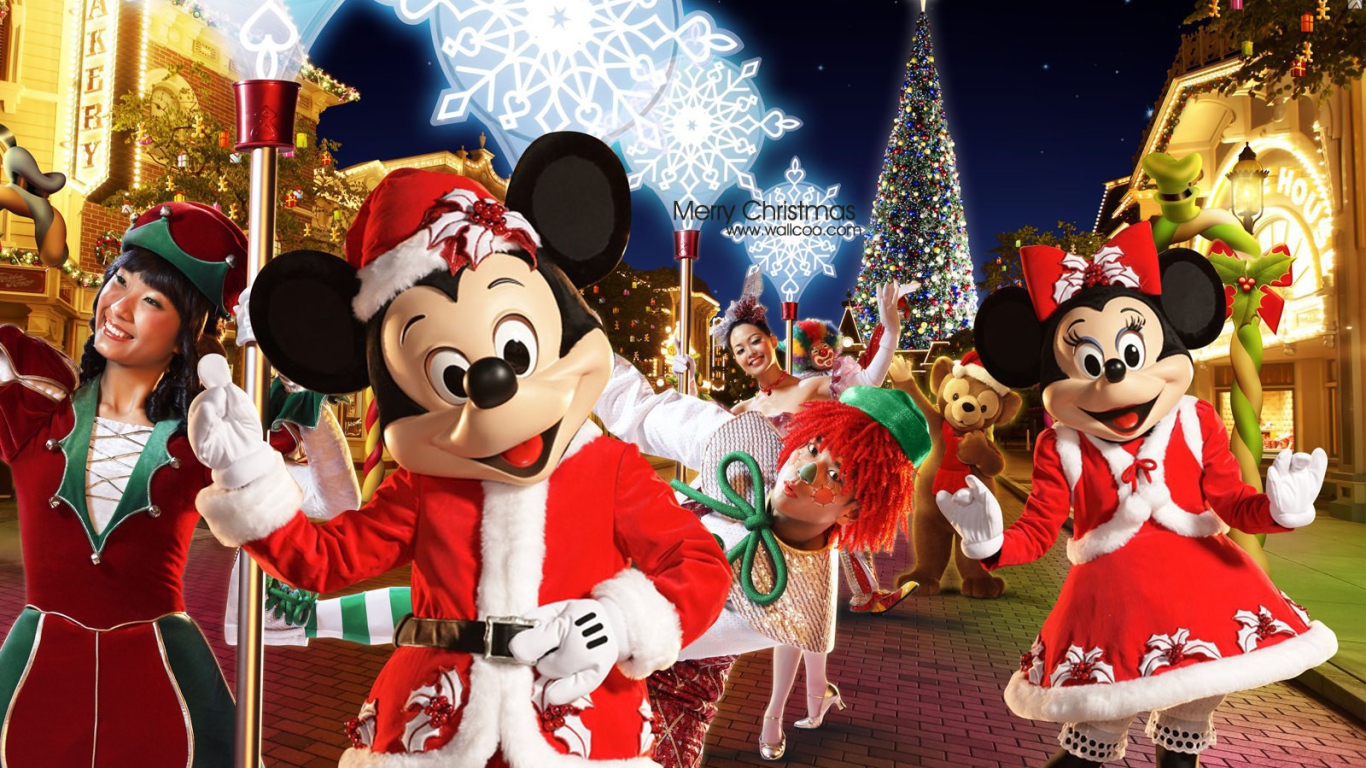 Микки Маус на Рождестве