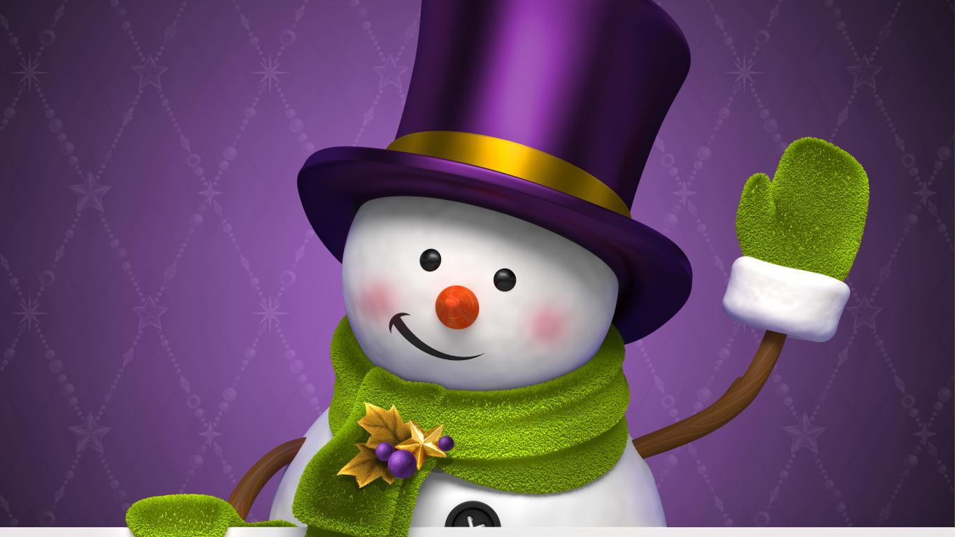 Снеговик в шляпе цилиндре