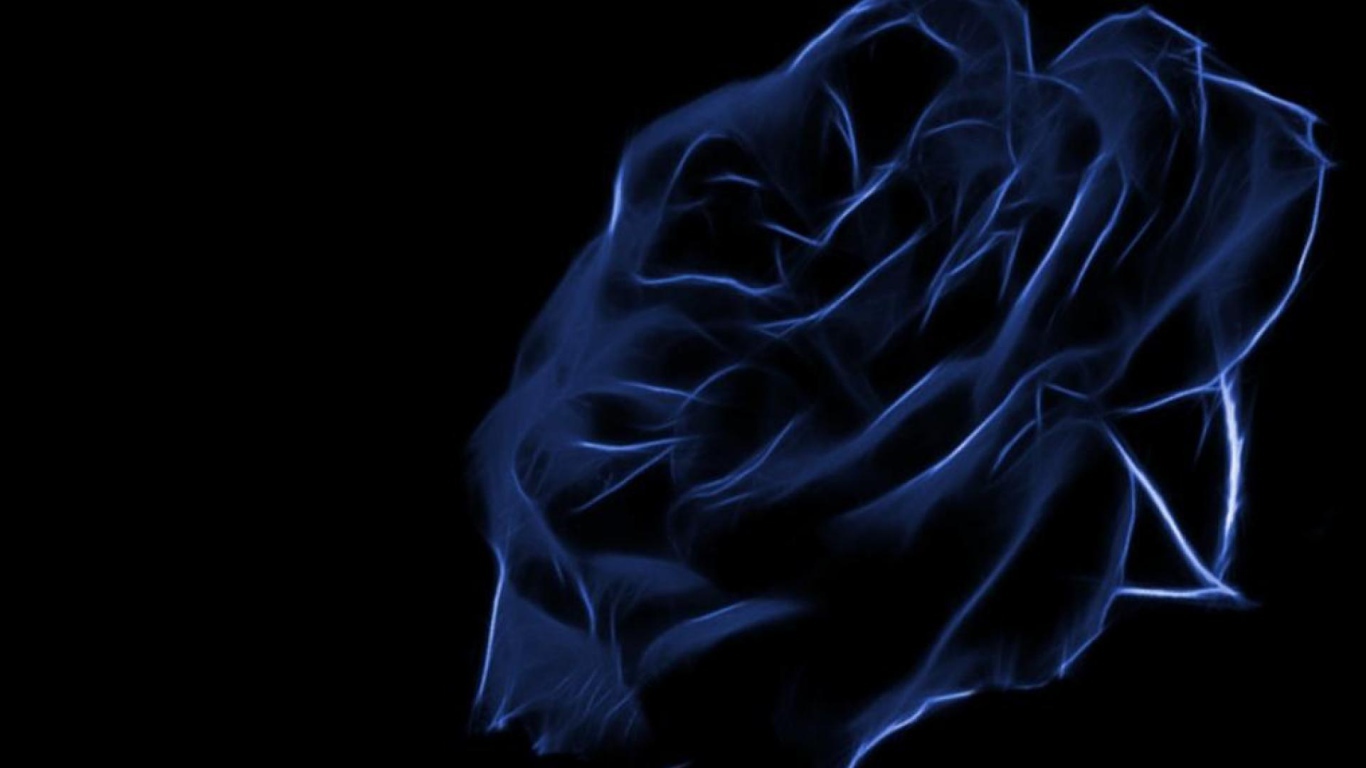 Синяя роза, креативный рисунок