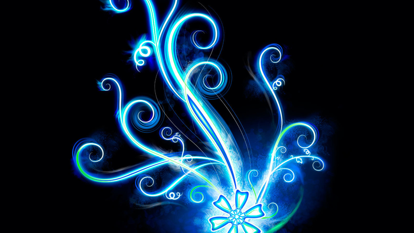 Неоновый векторный цветок