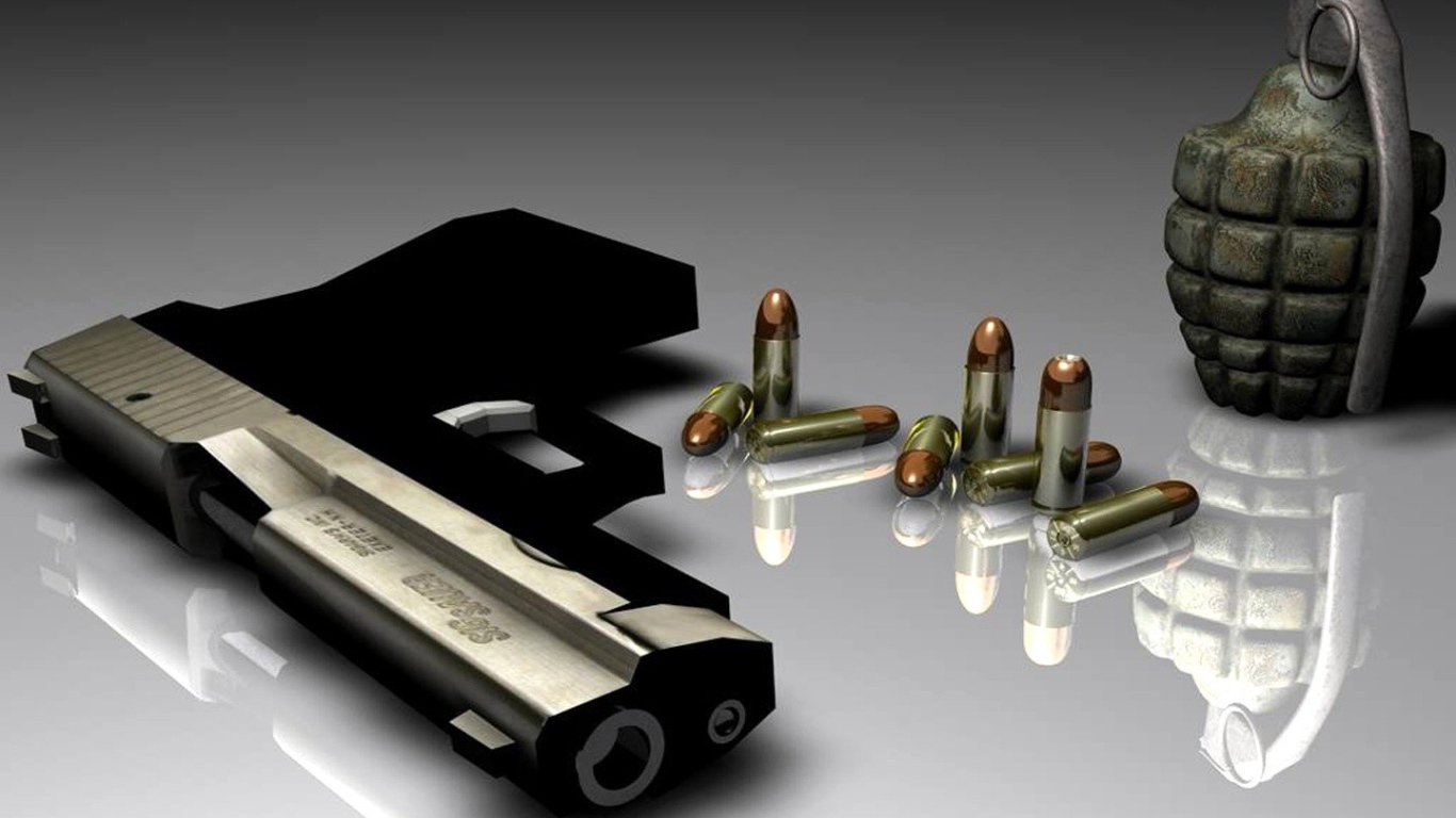 Пистолет и граната